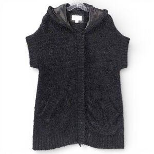Evy’s Tree The Vanessa Hooded Fuzzy Knit Zip Cardigan M/L Mohair Blend Sweater